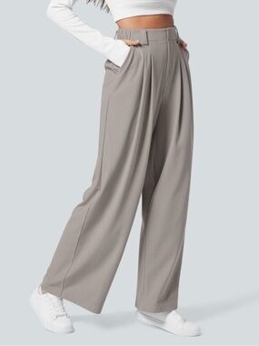 Nwt Halara Flex™ High Waisted Pocket Wide Leg Waffle Work Pants 1X Petite